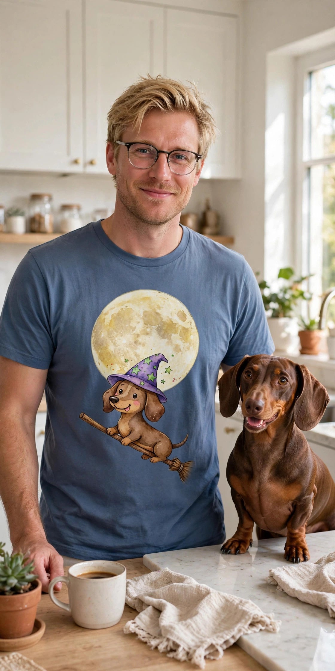Worn by him — Spooky Night Flight – Halloween Dachshund Tee