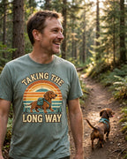 Worn by him — Taking The Long Way Dachshund Tee
