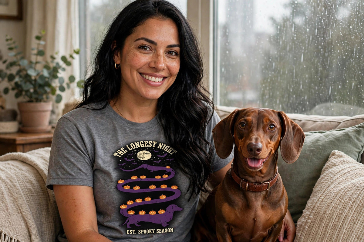 Worn by her — The Longest Night – Halloween Dachshund Tee
