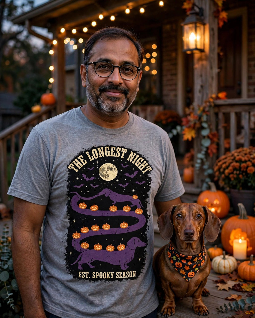 'The Longest Night –' Dachshund T-Shirt — alternate view