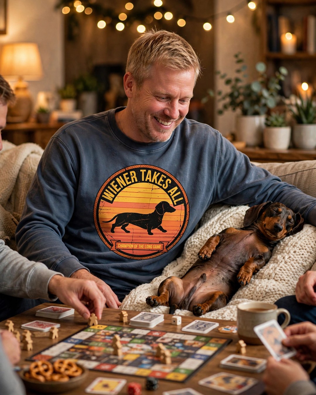Worn by him — Wiener Takes All Dachshund Sweatshirt