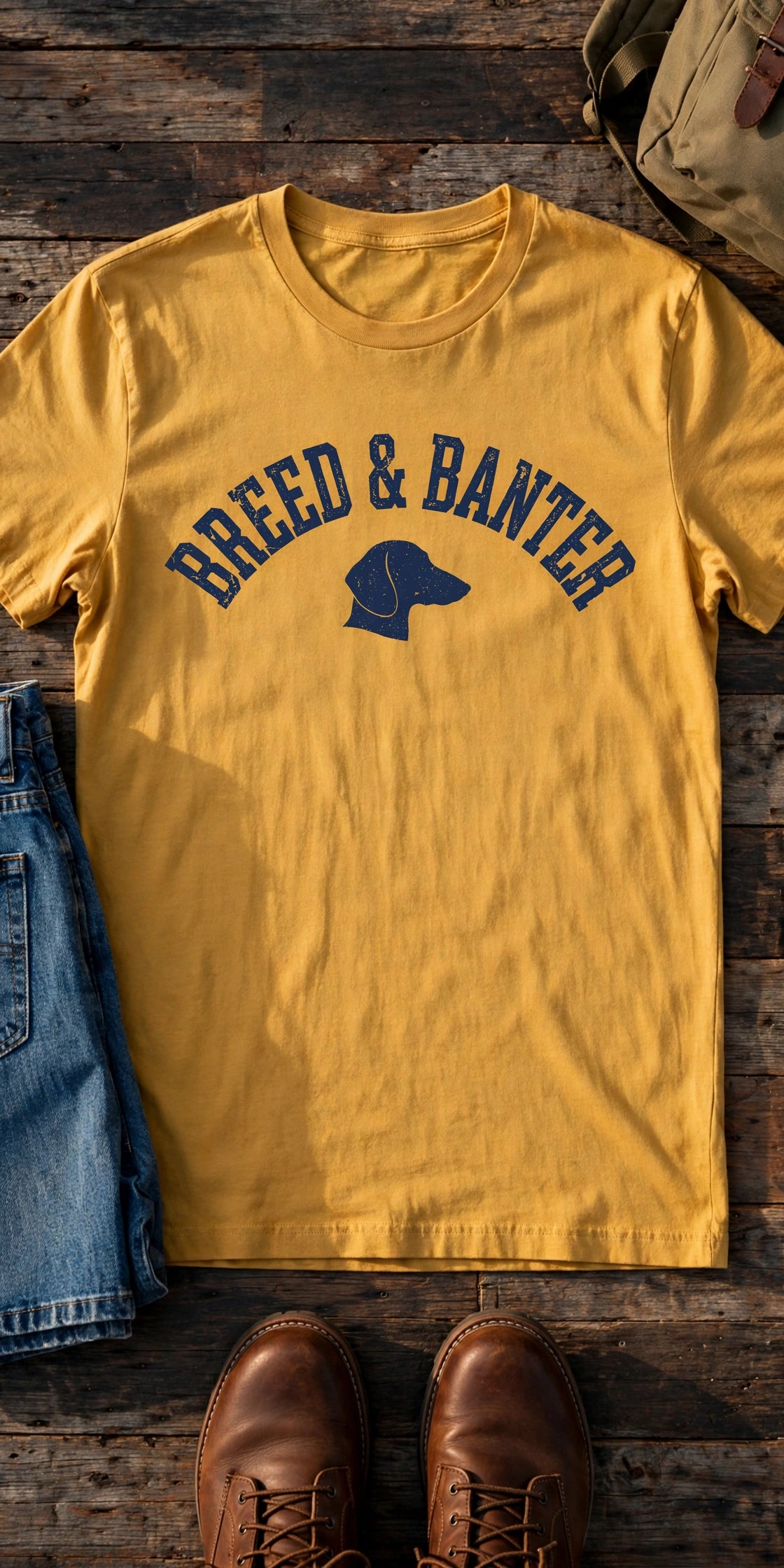 Breed & Banter Dachshund Tee – Mustard