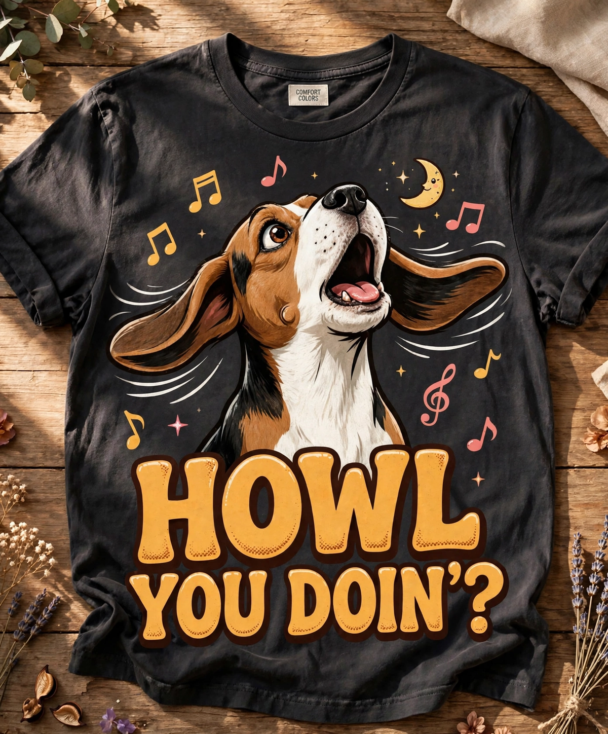 Howl You Doin Beagle Tee - Pepper