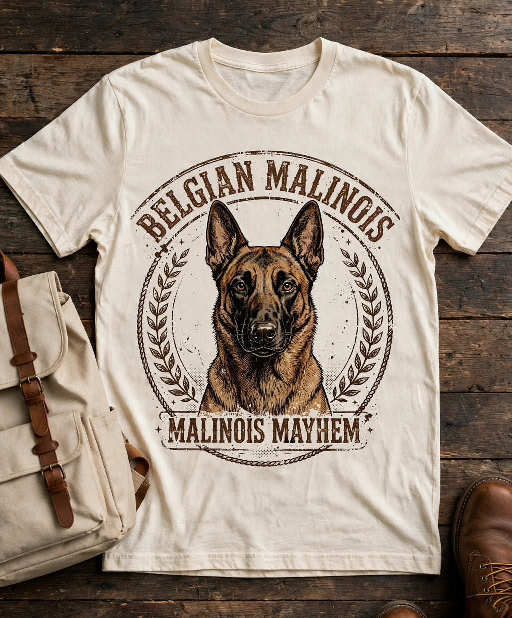 'Malinois Mayhem' Belgian Malinois T-Shirt — alternate view