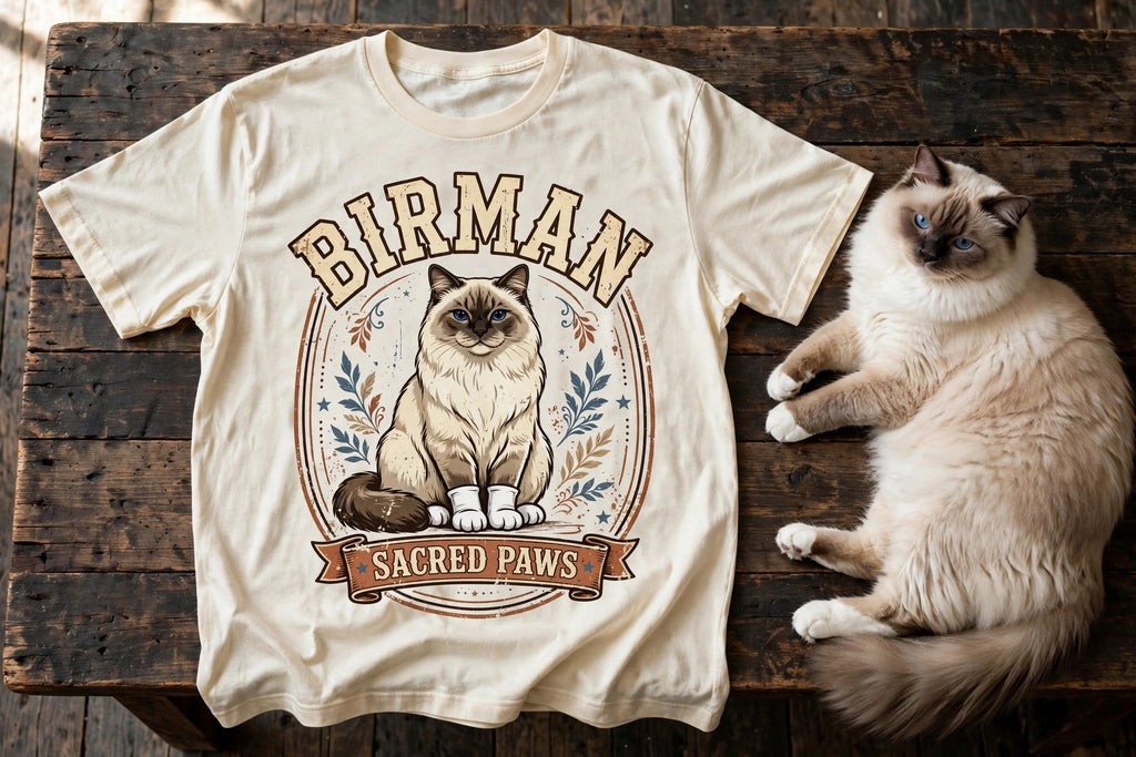 Birman Sacred Paws Tee in Butter