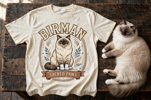 'Sacred Paws' Birman T-Shirt — alternate view