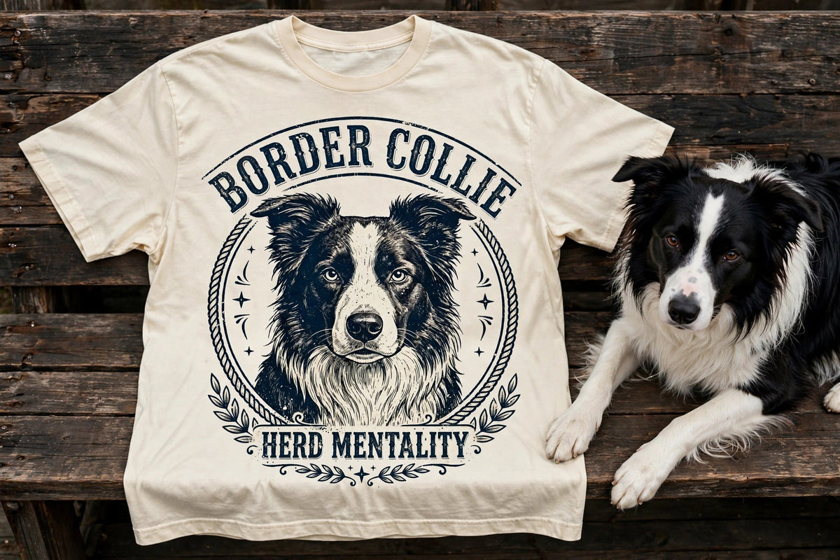 'Herd Mentality' Border Collie T-Shirt — alternate view