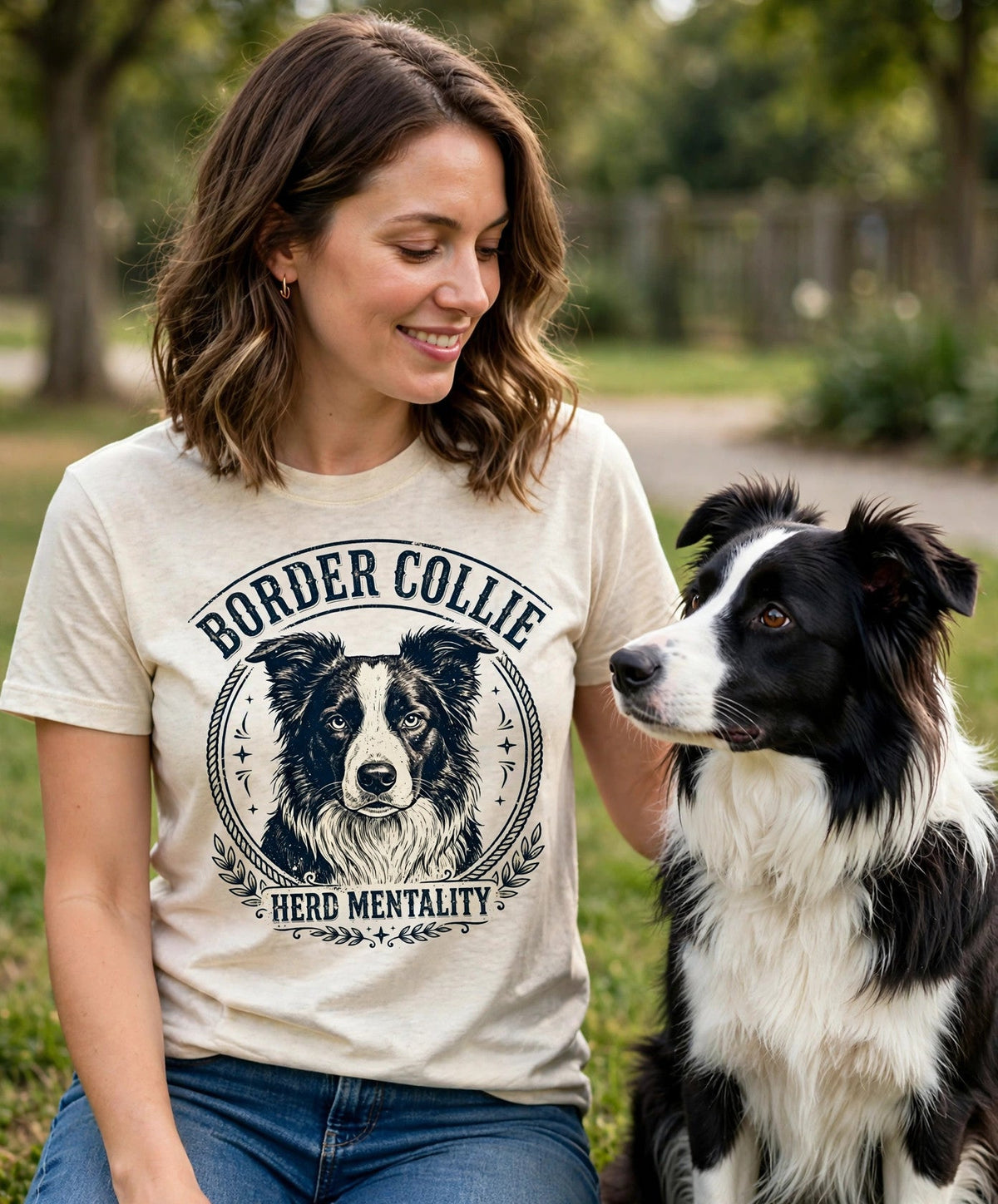 'Herd Mentality' Border Collie T-Shirt — alternate view