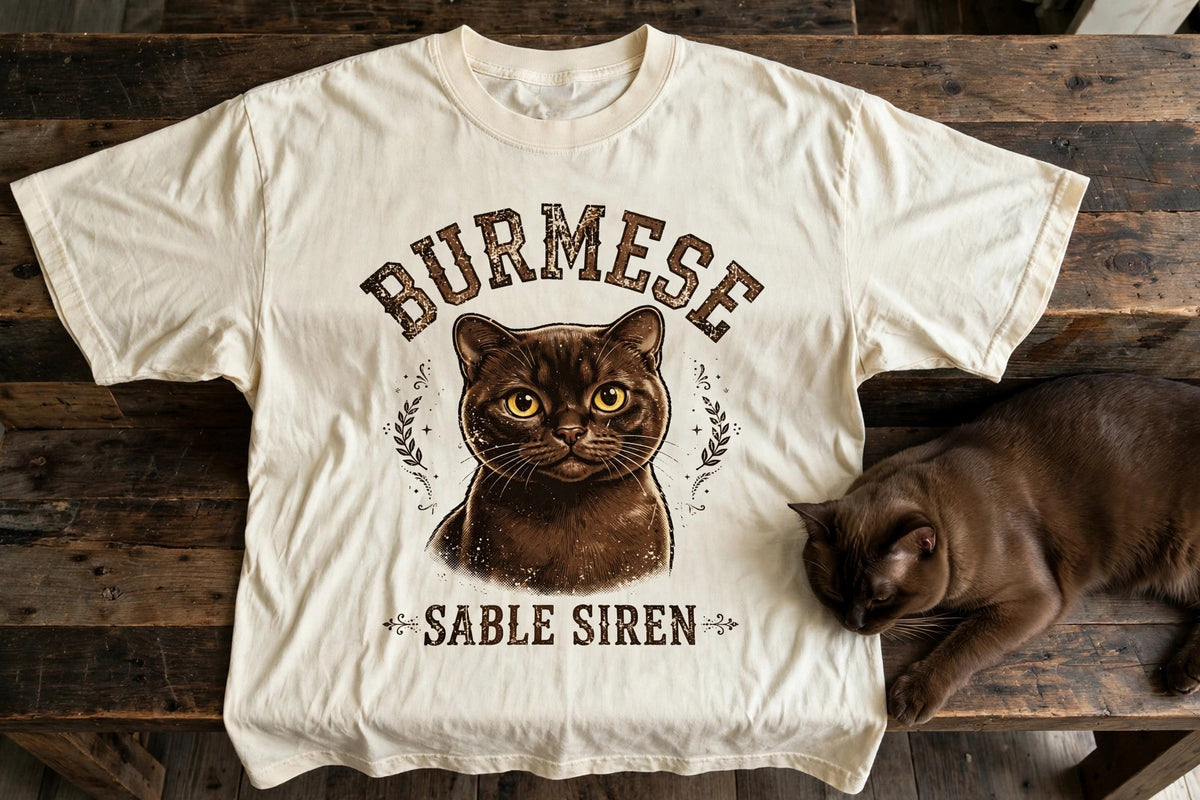 'Sable Siren' Burmese Cat T-Shirt — alternate view