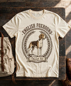 'Tally Ho' English Foxhound T-Shirt in Butter
