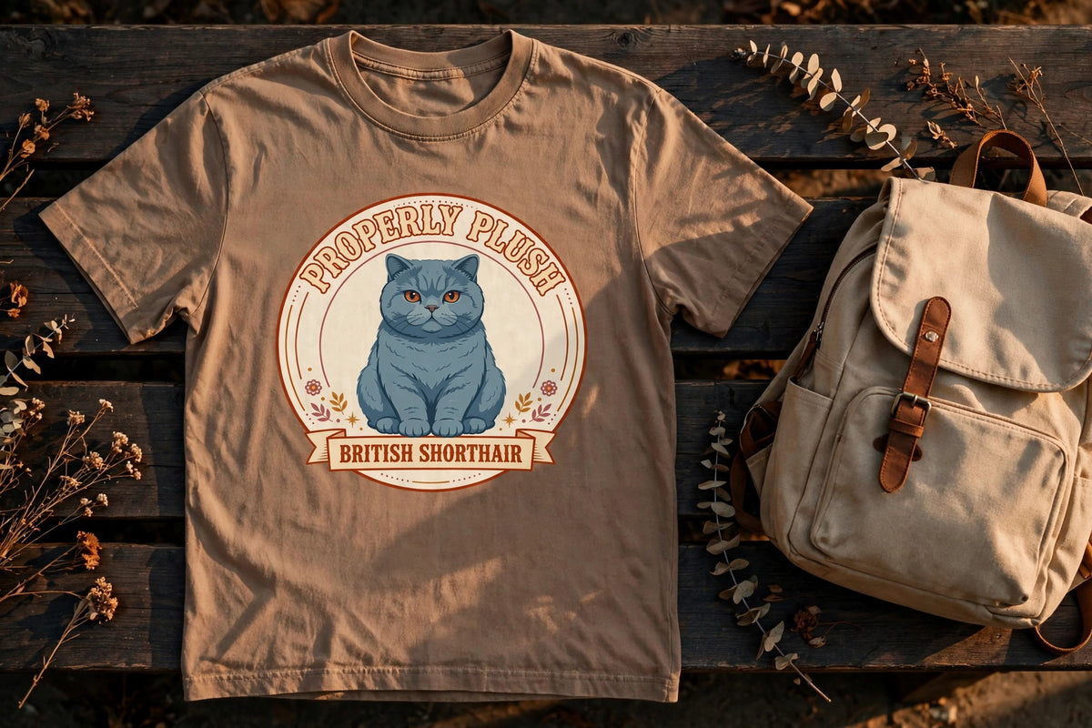 Properly Plush British Shorthair Tee - Bay