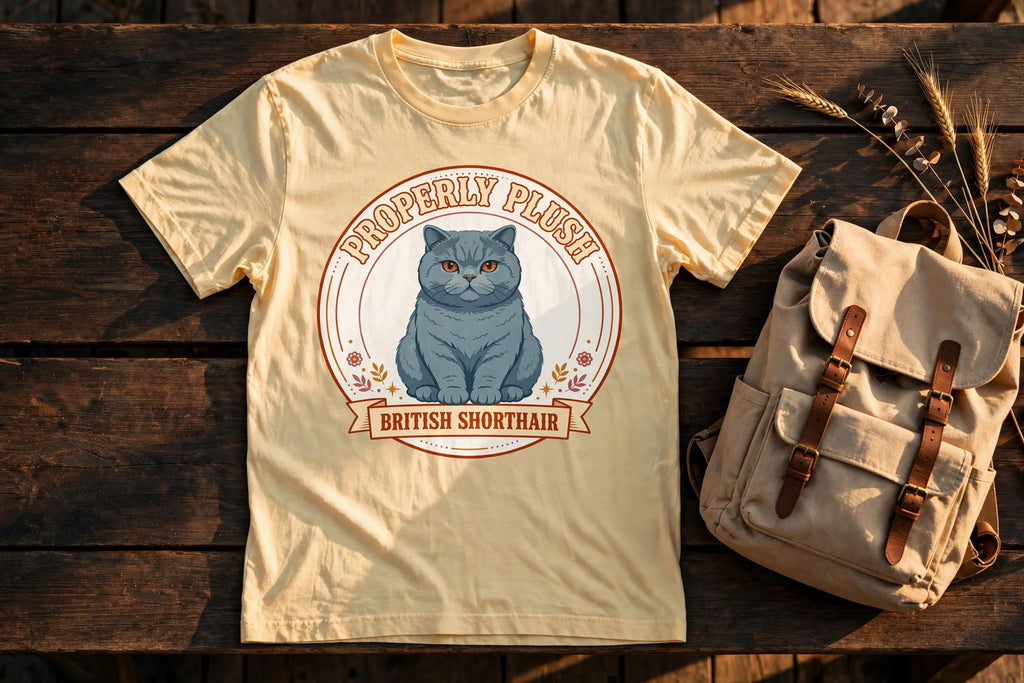 Properly Plush British Shorthair Tee - Butter