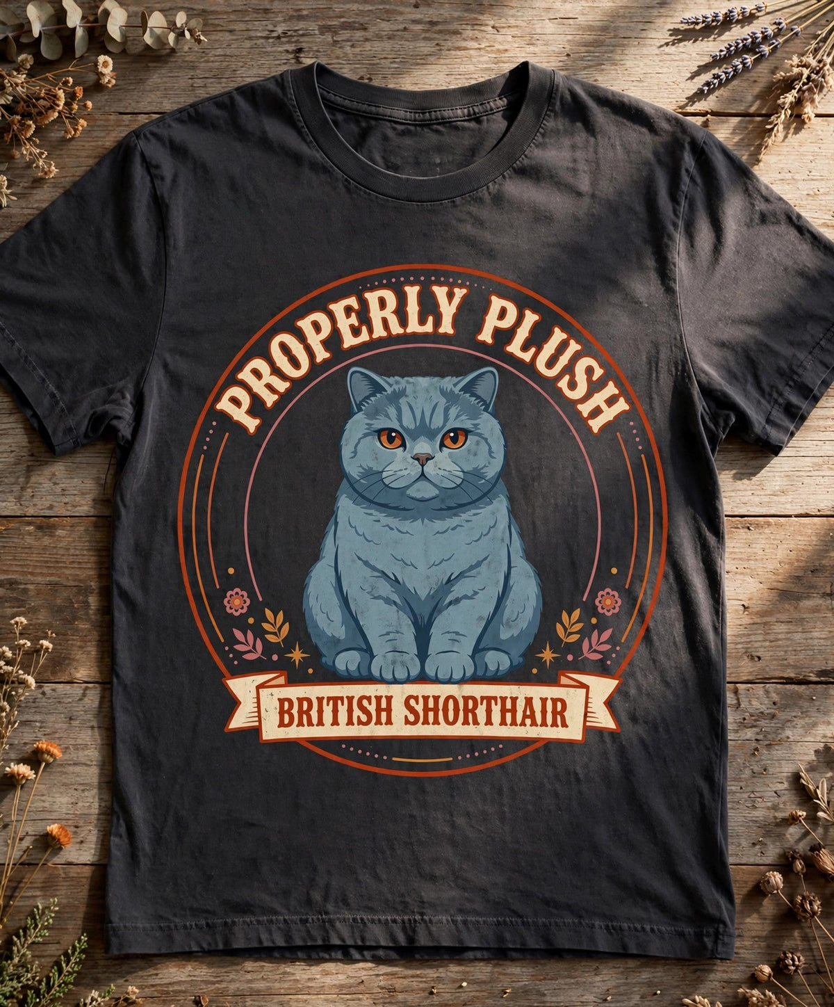 Properly Plush British Shorthair Tee - Pepper