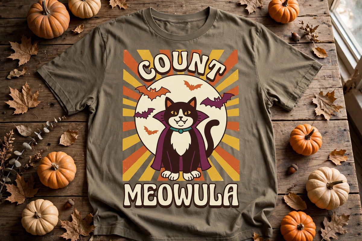 Cat Count Meowula Halloween Tee - Bay
