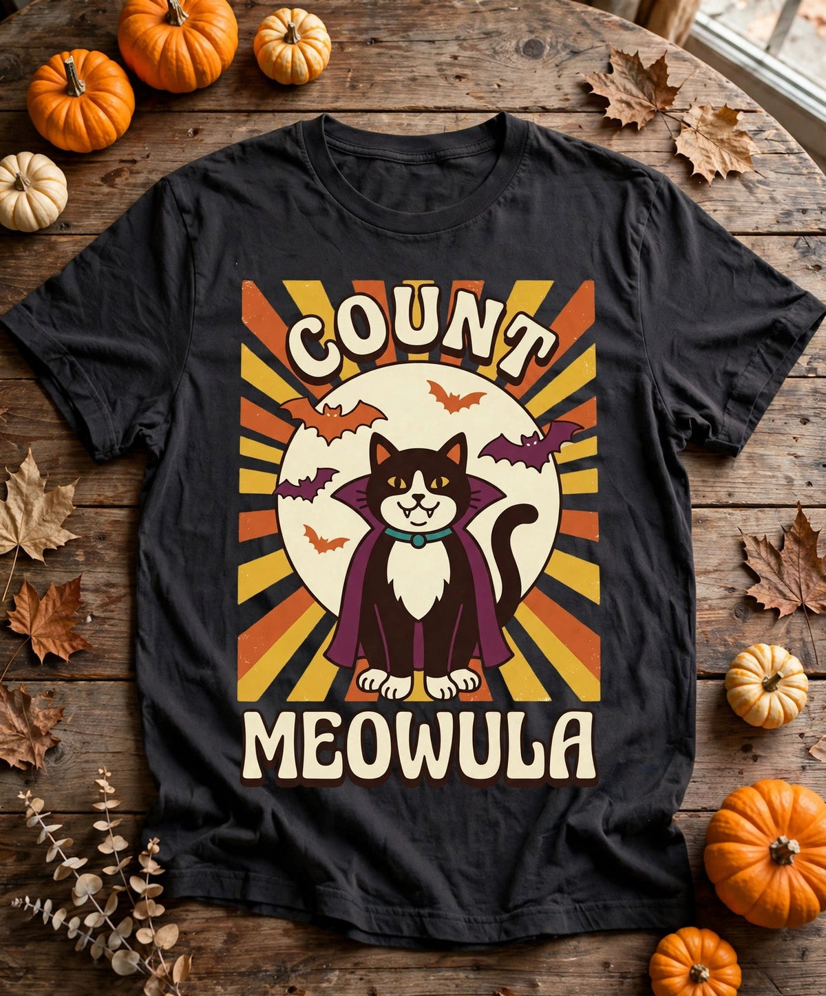 Cat Count Meowula Halloween Tee - Pepper