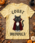Cat Count Meowula Gothic Halloween Tee - Butter