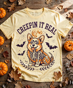 Corgi Creepin It Real Halloween Tee - Butter