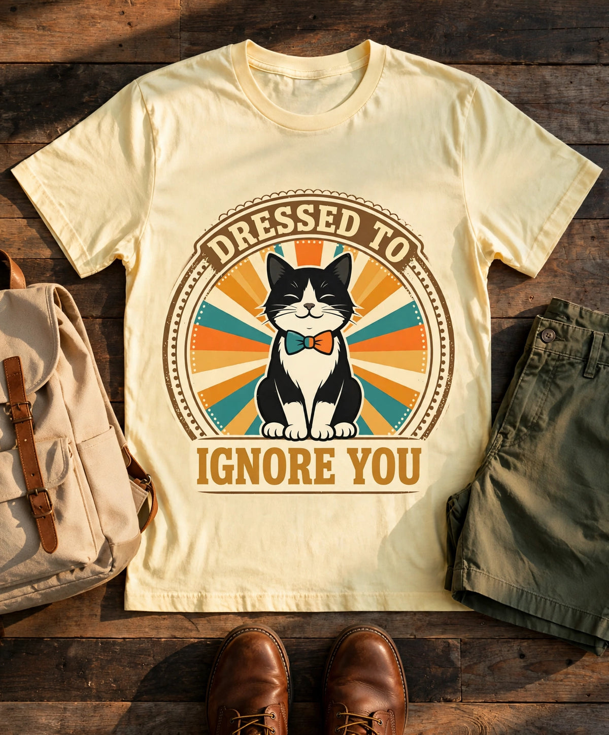 Dressed to Ignore You Cat Tee - Butter