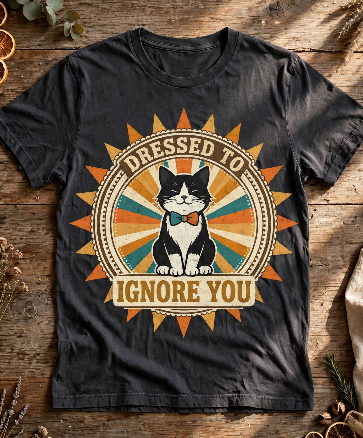 Dressed to Ignore You Cat Tee - Pepper