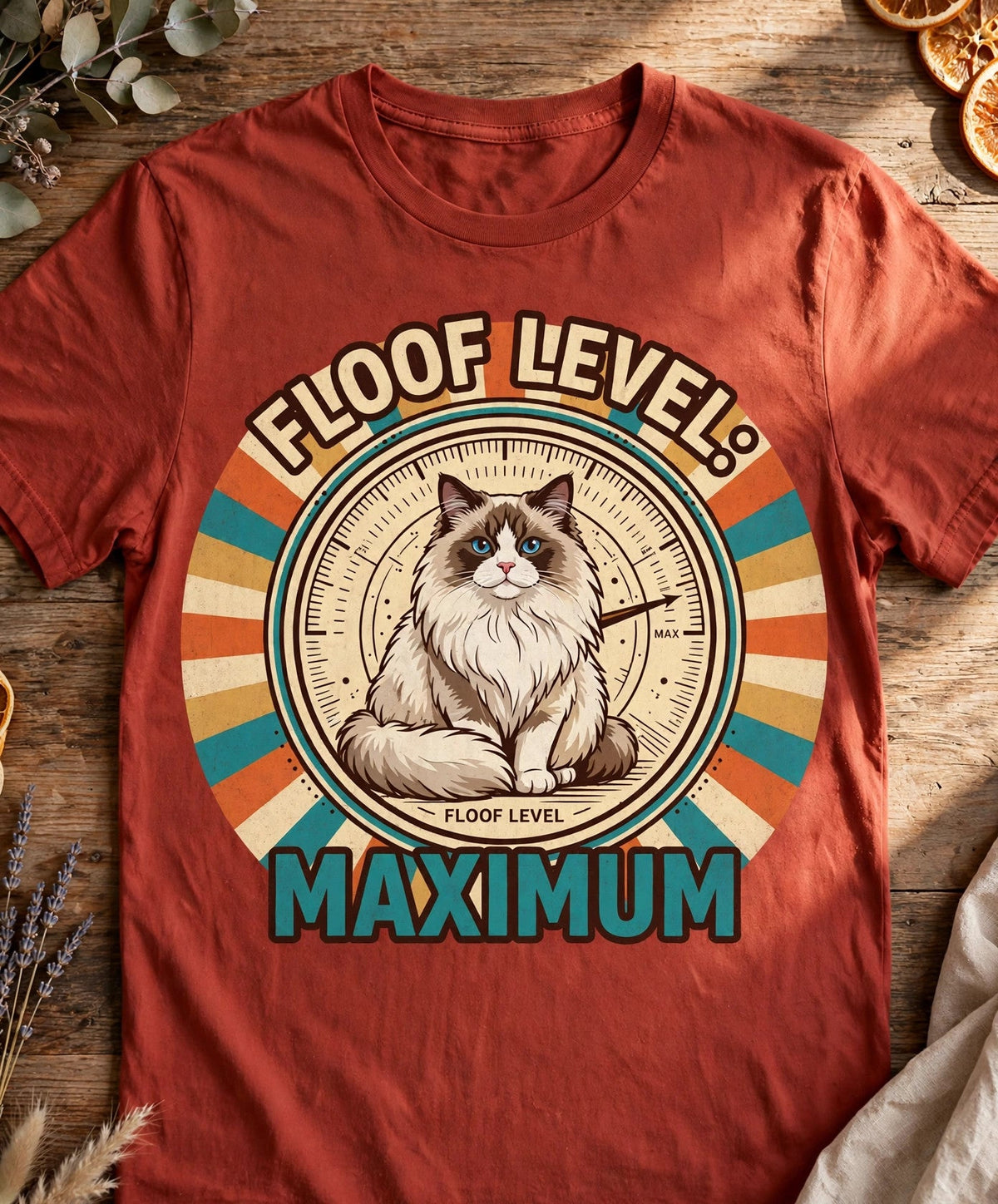 Floof Level Maximum Ragdoll Tee - Brick