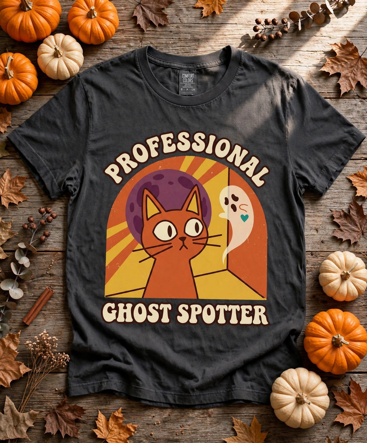 Cat Professional Ghost Spotter Halloween Tee - Pepper