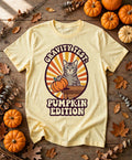 Cat Gravity Test Pumpkin Edition Halloween Tee - Butter