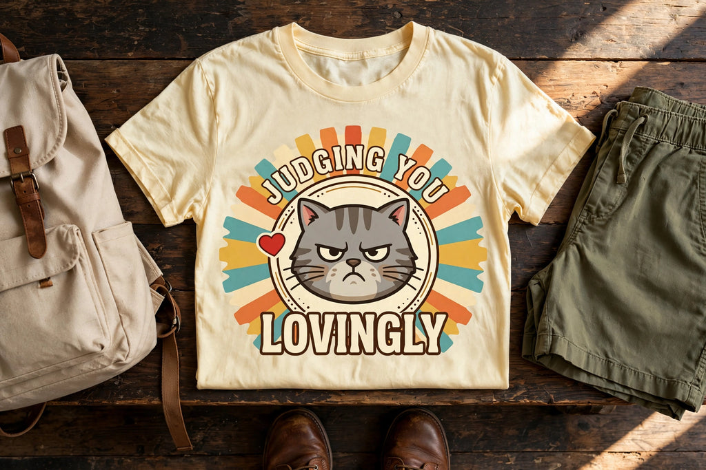 Judging You Lovingly Cat Tee - Butter