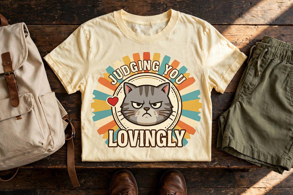 Judging You Lovingly Cat Tee - Butter