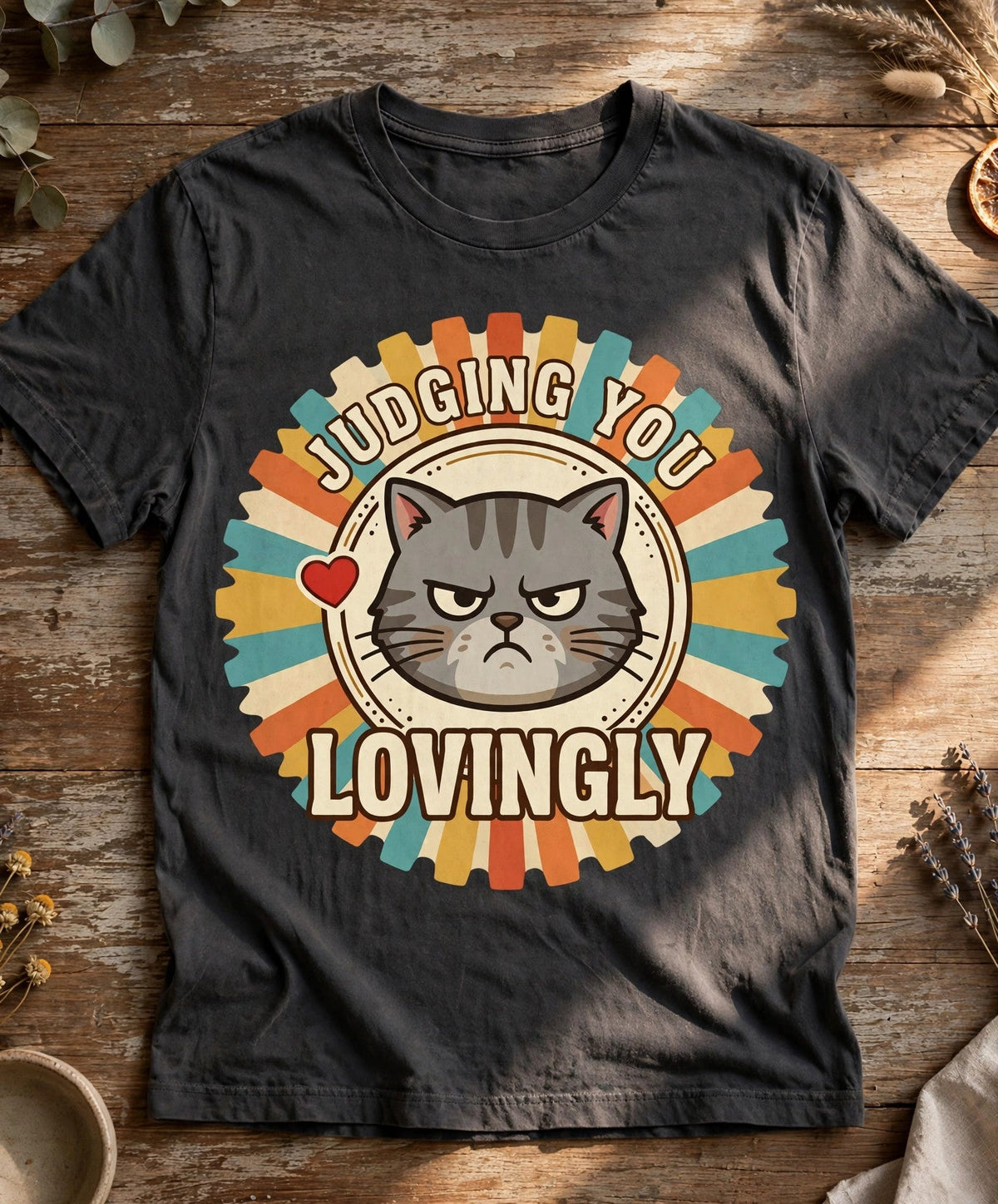 Judging You Lovingly Cat Tee - Pepper