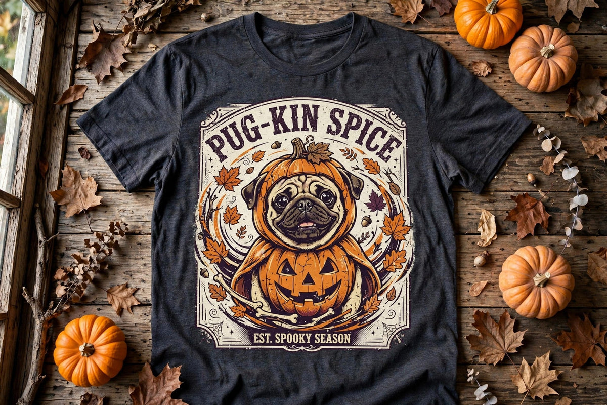 Pug Pug-kin Spice Halloween Tee - Pepper