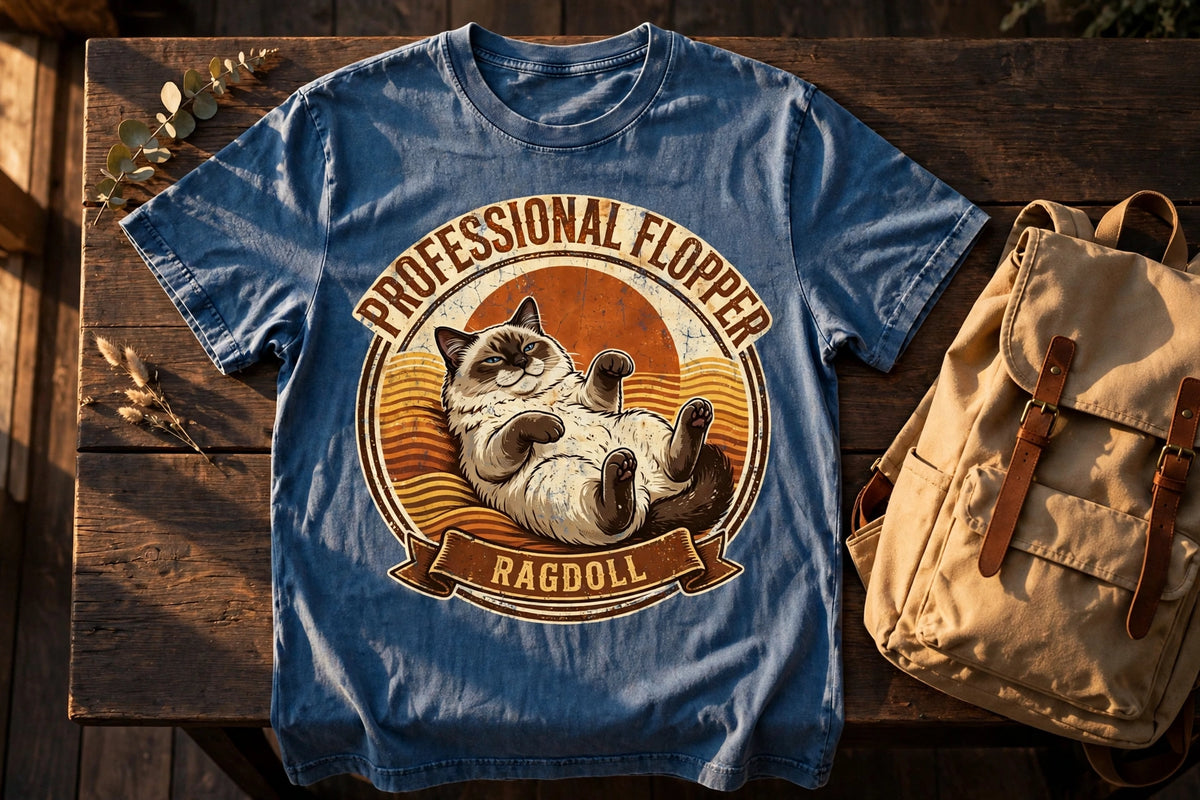 Professional Flopper Ragdoll Tee - Blue Jean