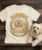 'Cuban Charmer' Havanese T-Shirt in Butter