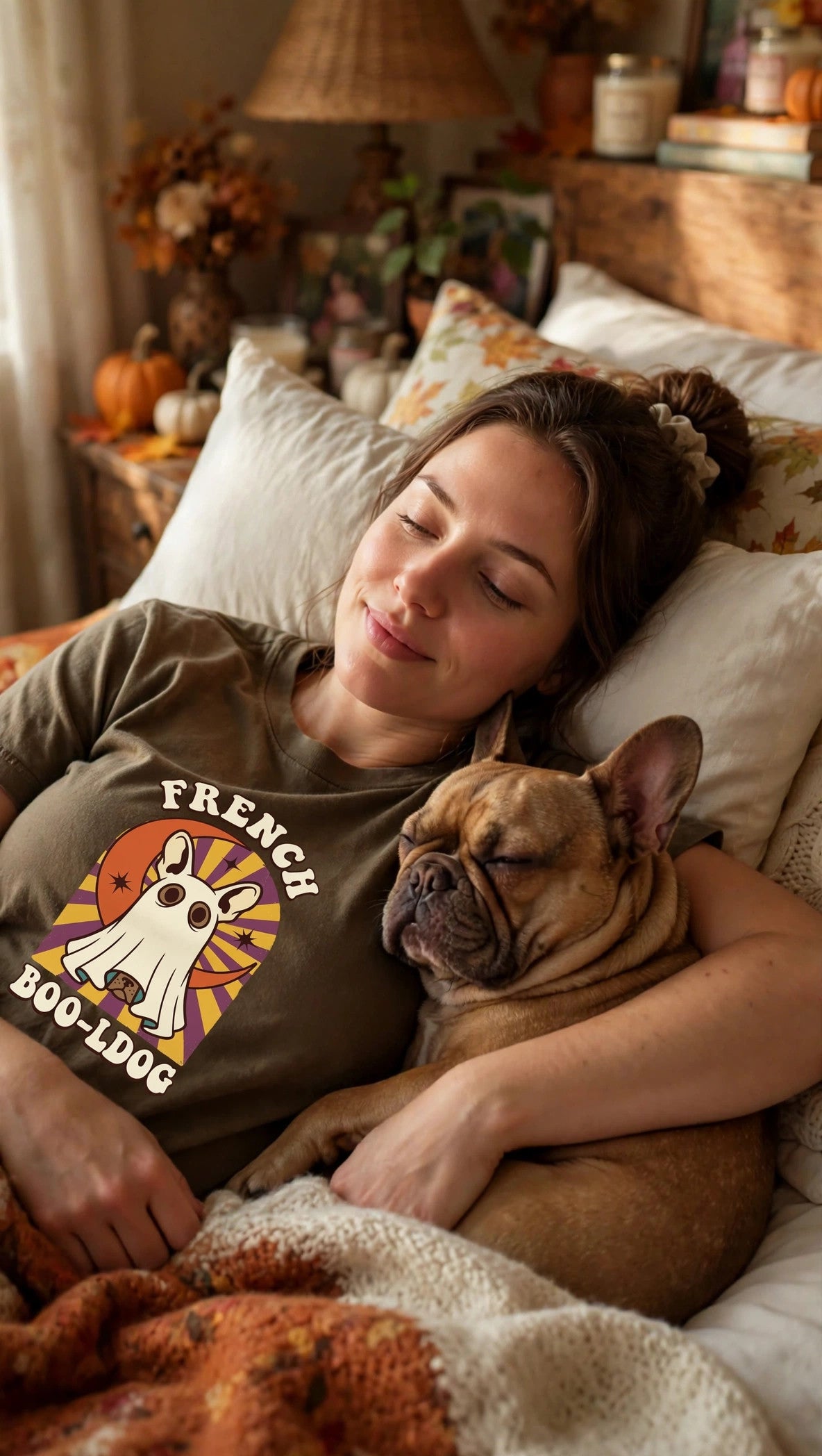 French Bulldog Boo-Ldog Halloween Tee - Lifestyle