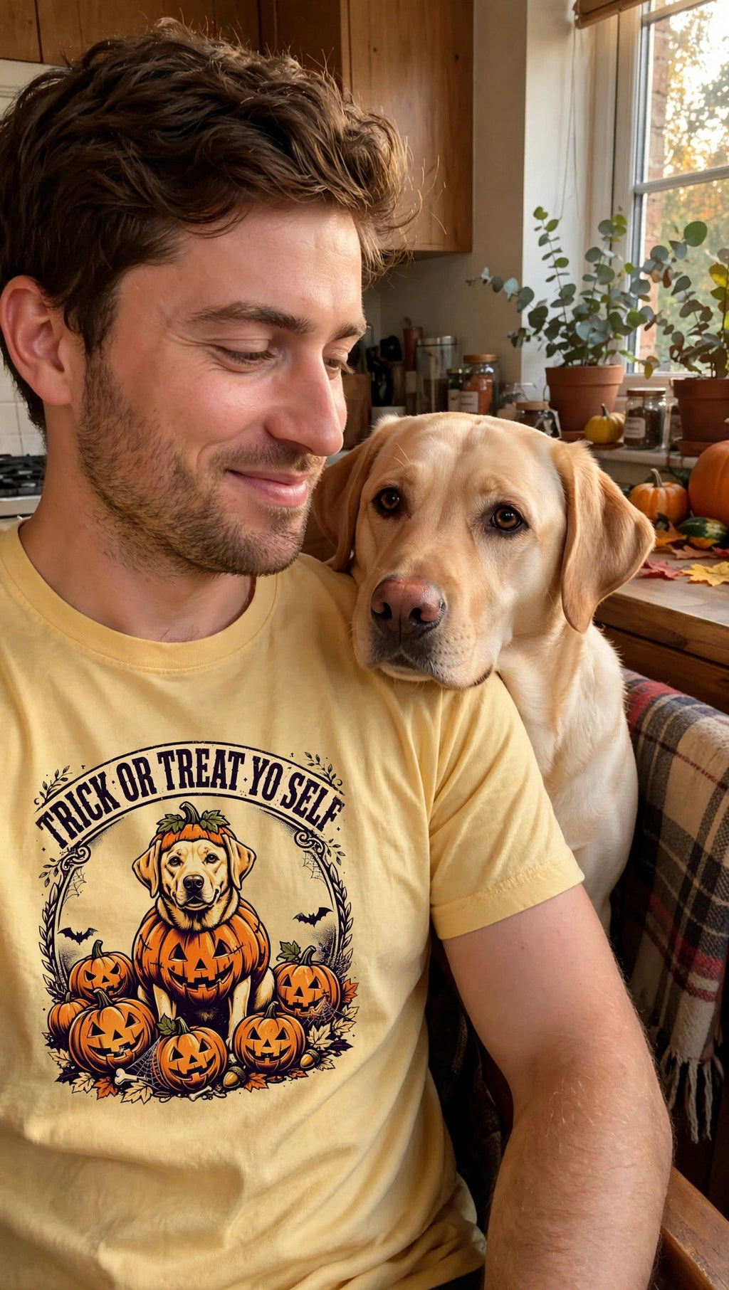 Labrador Trick or Treat Yo Self Halloween Tee - Lifestyle