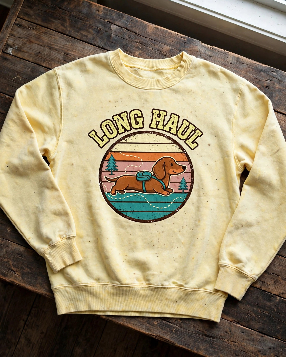 Long Haul Dachshund Sweatshirt in Butter