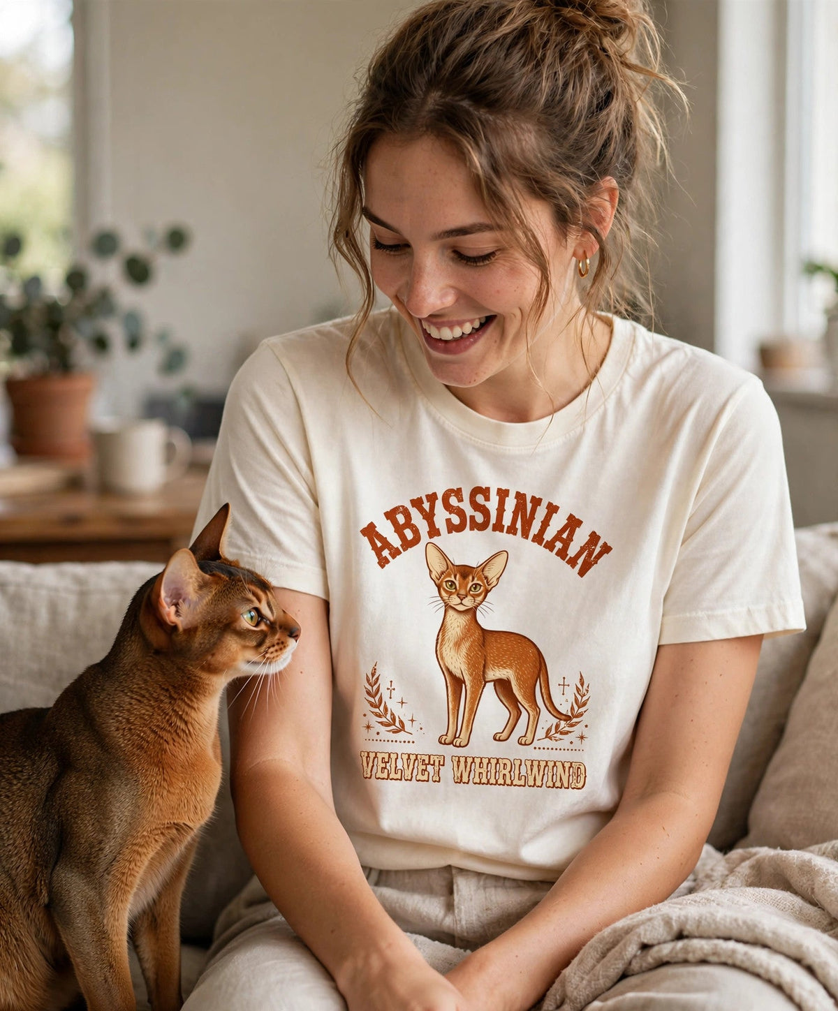 'Velvet Whirlwind Abyssinian' Abyssinian T-Shirt — alternate view