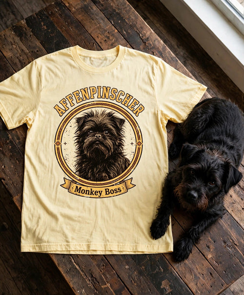 Affenpinscher Monkey Boss Tee in Butter