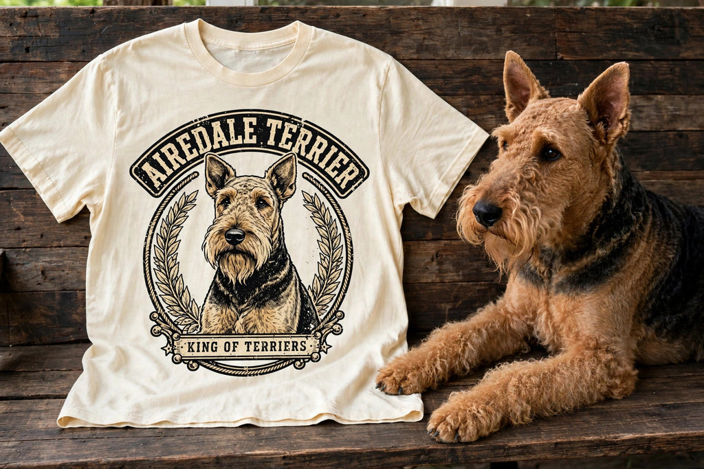 King of Terriers Airedale Terrier Tee in Butter