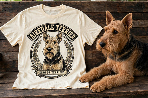 King of Terriers Airedale Terrier Tee in Butter