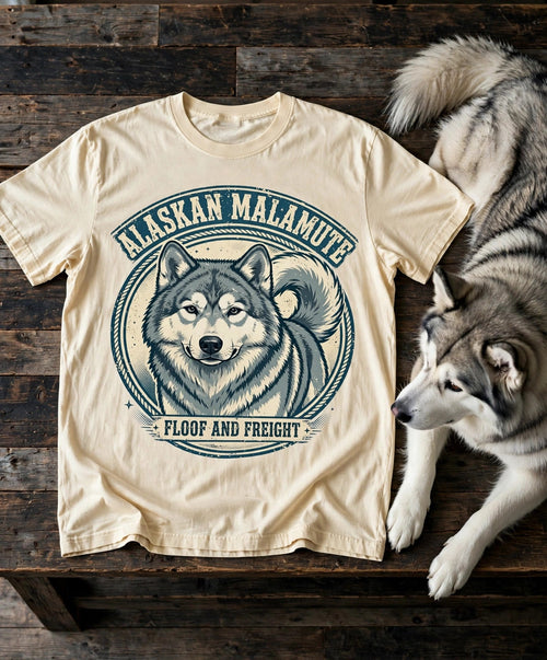 Floof and Freight Alaskan Malamute Tee in Butter
