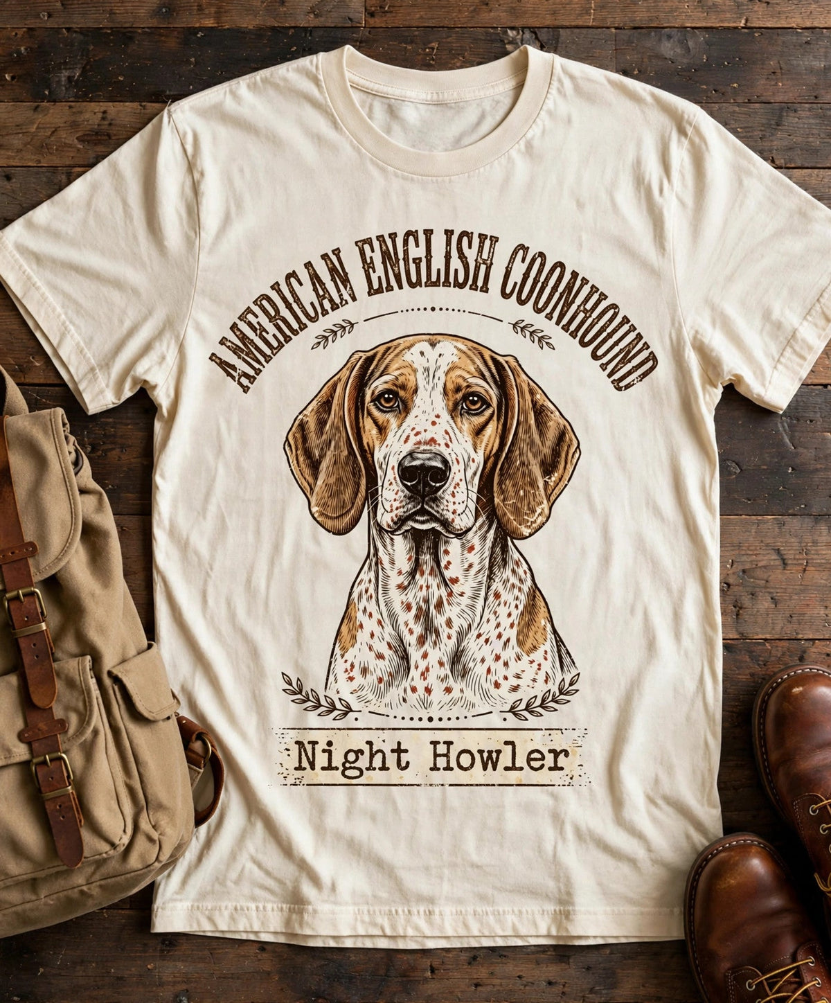 Night Howler American English Coonhound Tee in Butter