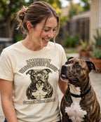 'Sweet Blockhead' American Staffordshire Terrier T-Shirt in Butter