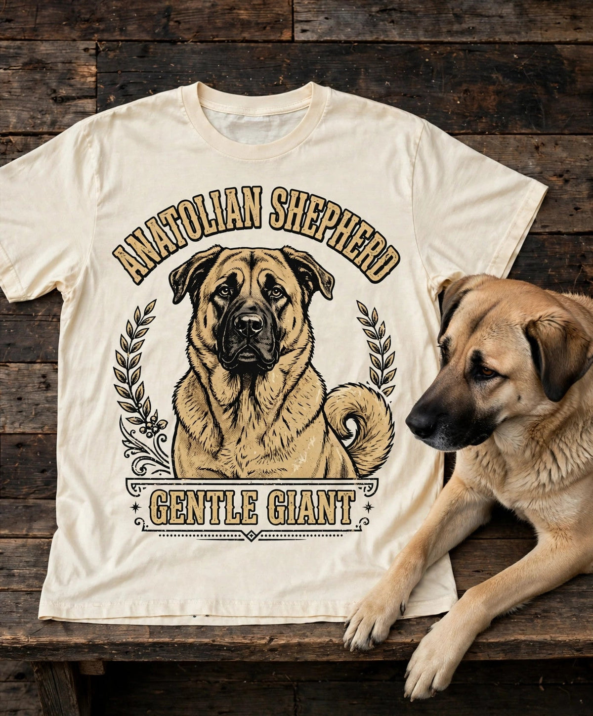Anatolian Shepherd Dog Gentle Giant Tee in Butter