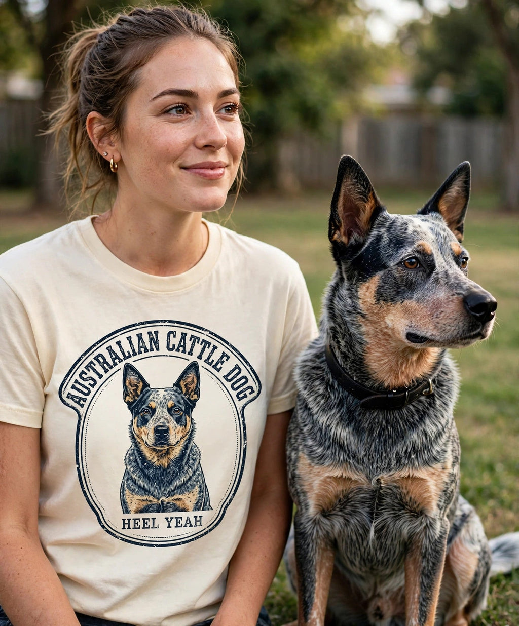 Worn by her — Heel Yeah Australian Cattle Dog Tee