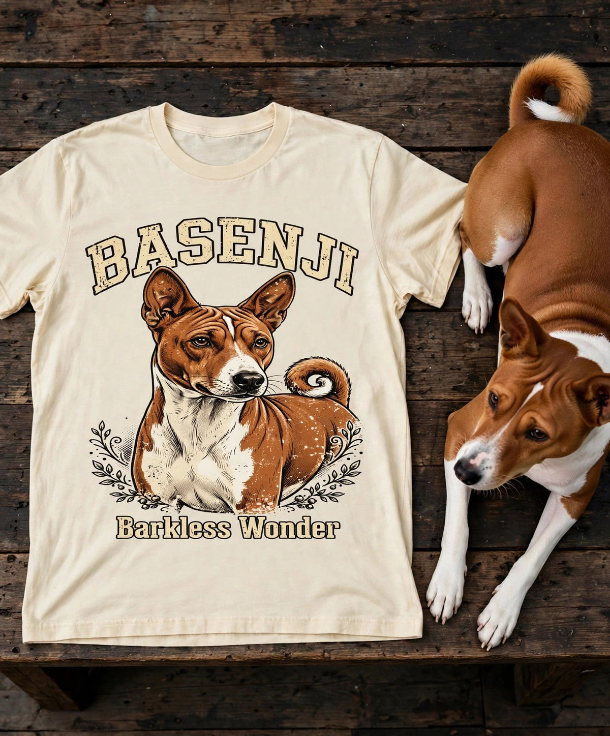 Basenji Barkless Wonder Tee — Comfort Colors fabric detail