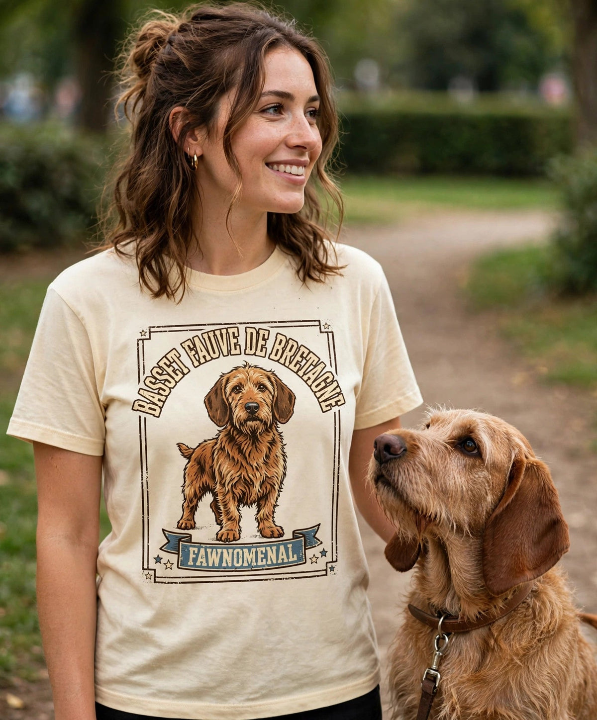 'Fawnomenal' Basset Fauve de Bretagne T-Shirt — alternate view