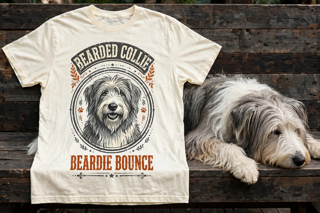 'Beardie Bounce' Bearded Collie T-Shirt — alternate view