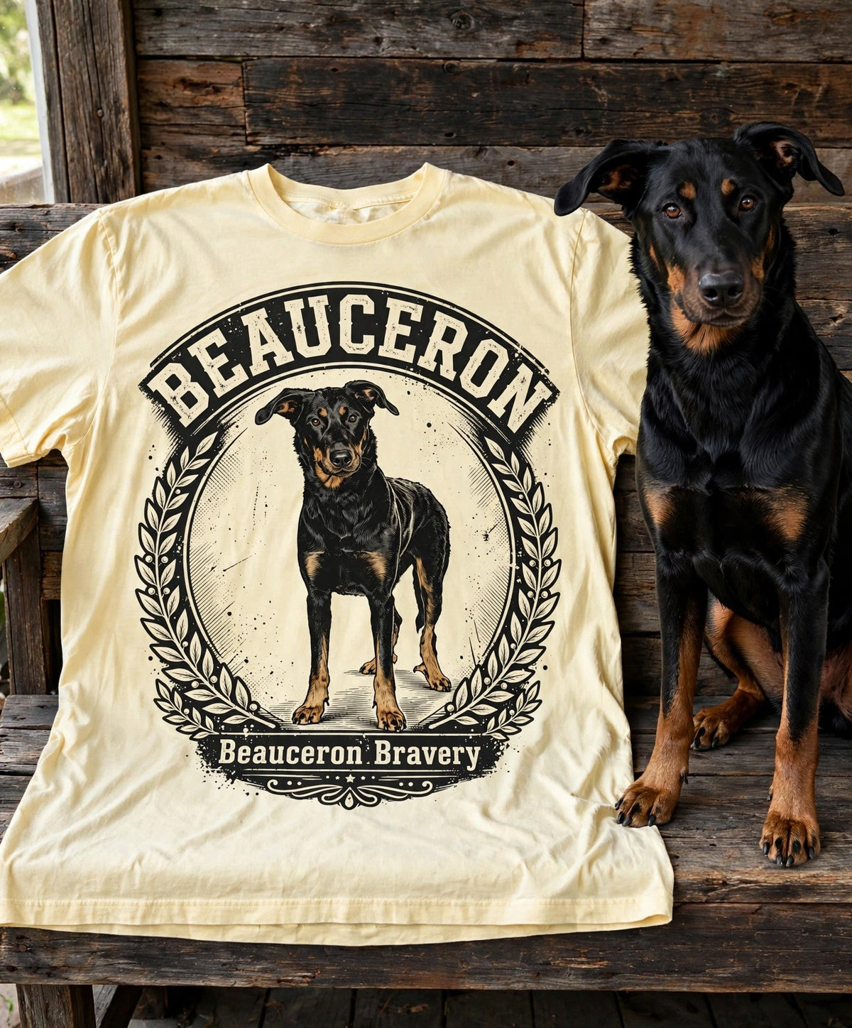 Beauceron Bravery Tee in Butter