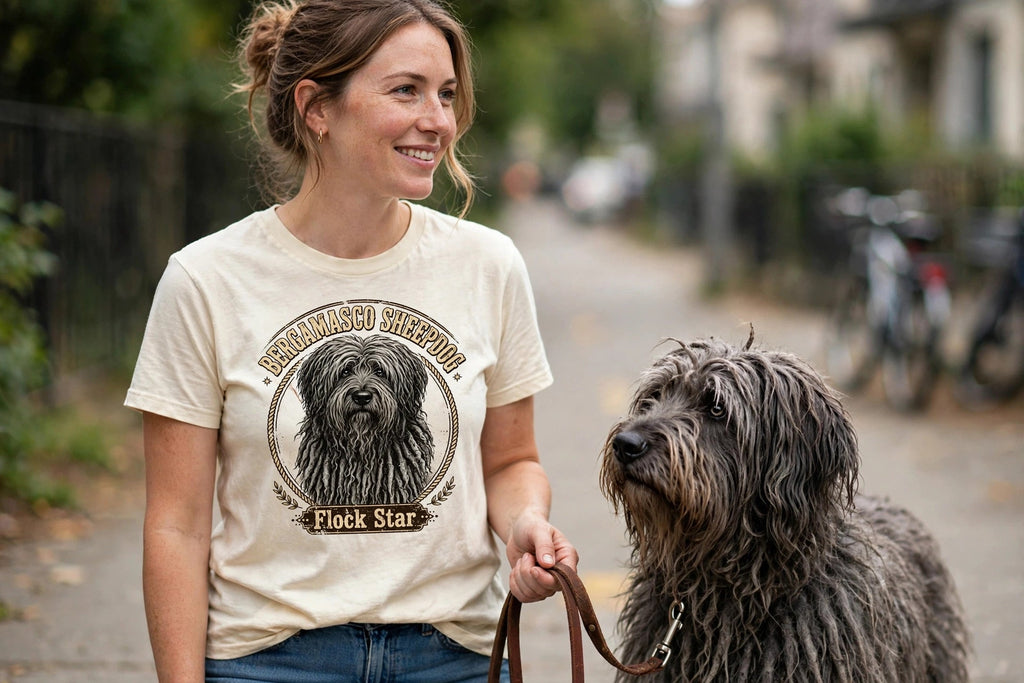'Flock Star' Bergamasco Sheepdog T-Shirt — alternate view