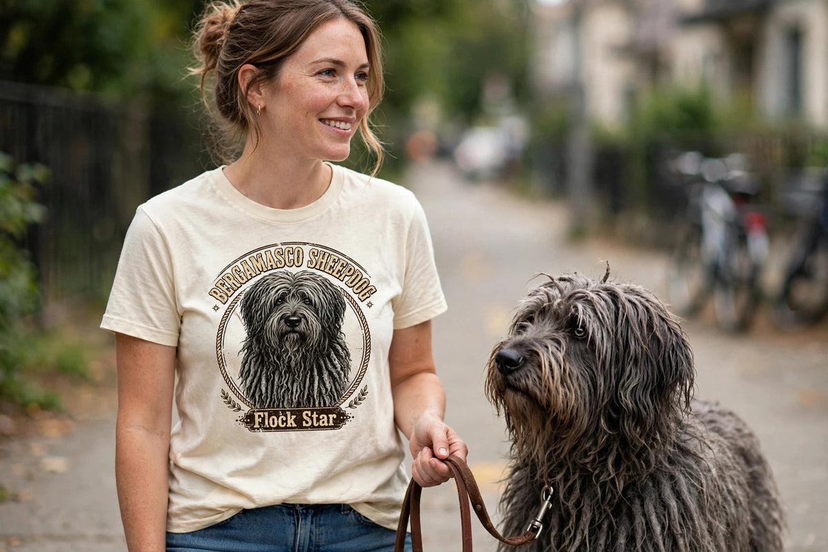 'Flock Star' Bergamasco Sheepdog T-Shirt — alternate view